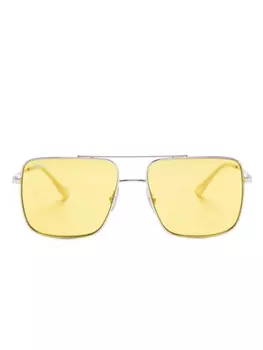 Ray-Ban солнцезащитные очки в квадратной оправе, серебряный