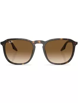 Ray-Ban солнцезащитные очки в массивной оправе с логотипом, зеленый