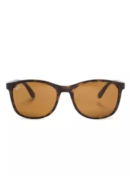 Ray-Ban солнцезащитные очки в оправе трапециевидной формы, коричневый