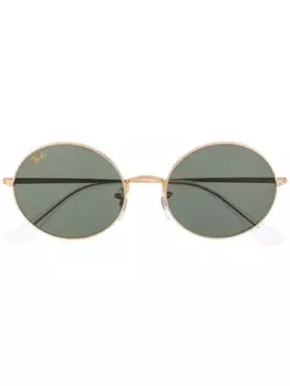 Ray-Ban солнцезащитные очки в овальной оправе, золотистый