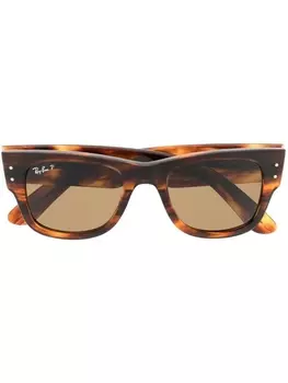 Ray-Ban солнцезащитные очки в прямоугольной оправе, коричневый