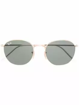 Ray-Ban солнцезащитные очки в прямоугольной оправе, золотистый