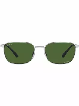 Ray-Ban солнцезащитные очки в прямоугольной оправе, зеленый