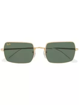 Ray-Ban солнцезащитные очки в прямоугольной оправе, золотистый