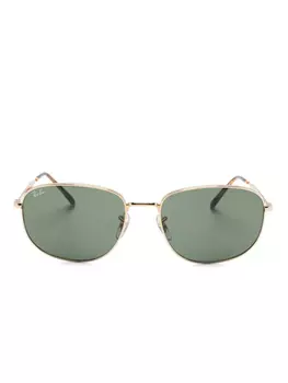 Ray-Ban солнцезащитные очки в прямоугольной оправе, золотой