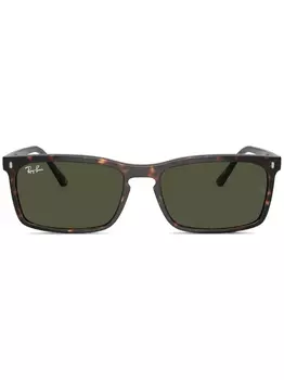 Ray-Ban солнцезащитные очки в прямоугольной оправе, коричневый