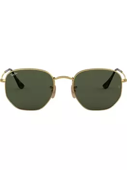 Ray-Ban солнцезащитные очки в шестиугольной оправе, золотистый