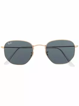 Ray-Ban солнцезащитные очки в шестиугольной оправе, золотистый