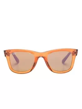 Ray-Ban солнцезащитные очки Wayfarer Reverse в квадратной оправе, оранжевый