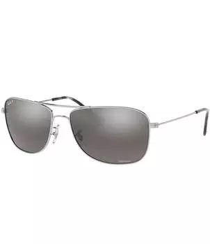 Ray-Ban унисекс 0RB3543 59 мм зеркальные поляризованные солнцезащитные очки-авиаторы, серый
