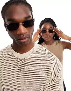 Ray-Ban - Xime - солнцезащитные очки в металлическом цвете черного/золотого цвета