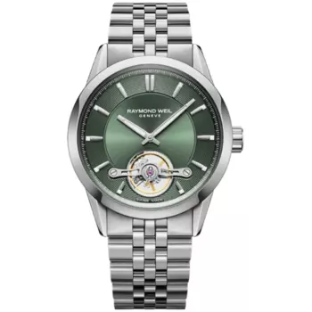 Raymond Weil Freelancer Автоматические мужские часы с зеленым циферблатом из стали 2781-ST-52051