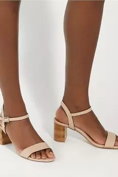 Раздельные гелевые босоножки широкого кроя на высоком каблуке Dune London, розовый