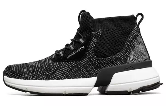 Раздельные летние туфли женские средней высоты черные/белые/серые Skechers