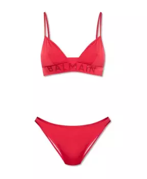 Раздельный купальник Balmain, красный