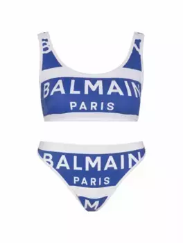 Раздельный купальник с логотипом Balmain, мультиколор
