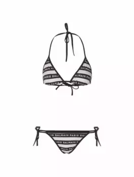 Раздельный купальник с монограммой Balmain, мультиколор