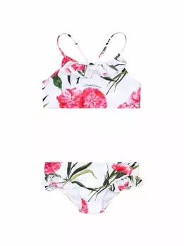 Раздельный купальник с принтом гвоздик Dolce&Gabbana