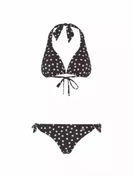 Раздельный купальник с принтом полька Dolce&Gabbana, черный