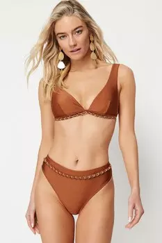 Раздельный купальник Trendyol, коричневый