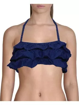 Раздельный купальник в полоску с рюшами для девочек Jessica Simpson, темно-синий