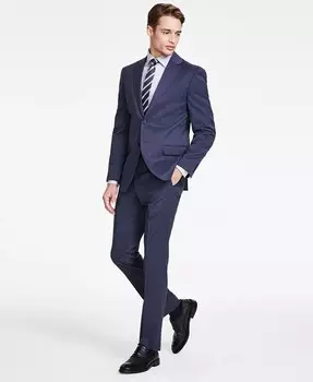 Раздельный мужской синий костюм в клетку мини-класса современного кроя DKNY, синий