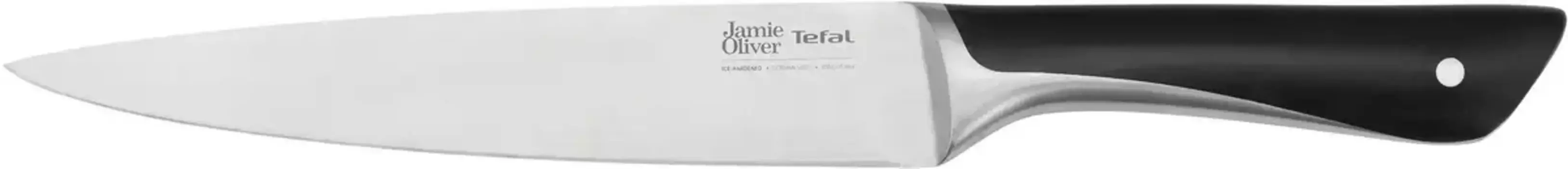 Разделочный нож Tefal "Jamie Oliver K26702", (1 шт.), высокая производительность, оригинальный дизайн, прочный/долговечный Общая длина 33 см, Длина лезвия 20 см., черный