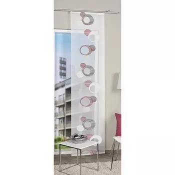 Раздвижная штора Home Wohnideen Cirkla, 245 см цвет rot/wei/grau