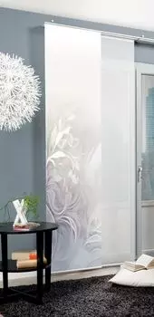 Раздвижная штора LEX под шелк - цифровая печать, 245x60 см, с фурнитурой HOME WOHNIDEE, серый