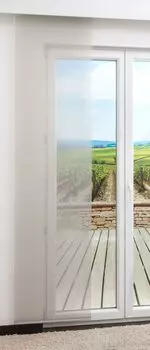 Раздвижная штора Lysel - прозрачное основание размером 245 см х 60 см., бежевый