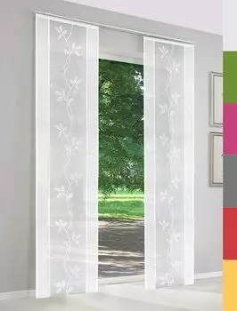 Раздвижные шторы на заказ, Страсбург, ширина: 60 см x высота варьируется, раздвижные шторы, на заказ, раздвижные шторы, межкомнатные перегородки, панельные шторы, полупрозрачные, включая тележку SUN WORLD, белый