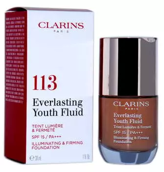 Разглаживающая основа 113 Каштан, SPF 15, 30 мл Clarins, Everlasting Youth Fluid
