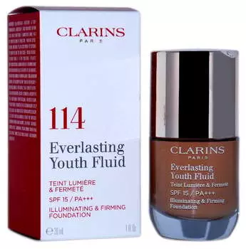 Разглаживающая основа 114 Cappuccino, SPF 15, 30 мл Clarins, Everlasting Youth Fluid