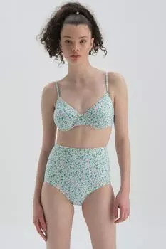 Разглаживающий бикини-топ на косточках цвета морской волны Dagi, зеленый