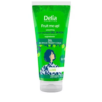 Разглаживающий гель для умывания лица и тела с лаймом, 200 мл Delia Fruit me up!