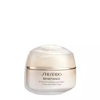 Разглаживающий крем для глаз Shiseido Benefiance Wrinkle Smoothing Eye Cream 15 мл — заметно уменьшает пять типов морщин под глазами, темных кругов и отечности — 48-часовое увлажнение — для всех типов кожи — некомедогенен
