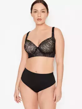 Разглаживающий кружевной бюстгальтер с полным покрытием спины Leonisa Shapewear, черный