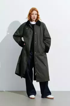 Размазанное пальто H&M, зеленый