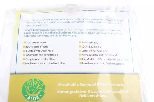 Размер дышащей наволочки Mediflow 50х70см