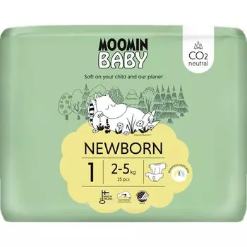 Размер подгузника 1 (2-5 кг) Moomin Baby, 25 шт.
