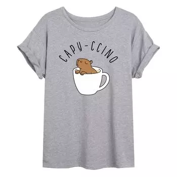 Размерная футболка с графическим рисунком Capy-Ccino для юниоров Capy-Ccino Coffee Licensed Character