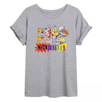 Размерная футболка с логотипом Nickelodeon и изображением персонажей 90-х для юниоров Licensed Character