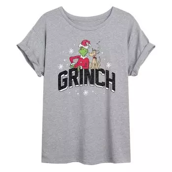 Размерная футболка с рисунком Dr. Seuss's The Grinch & Max Pose для юниоров Licensed Character