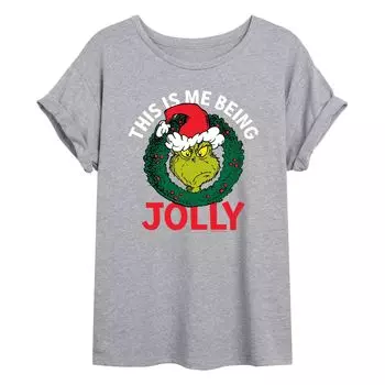 Размерная футболка с рисунком Dr. Suess Grinch Mebeing Jolly для юниоров Licensed Character