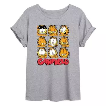 Размерная футболка с рисунком Garfield Faces Grid для юниоров Licensed Character