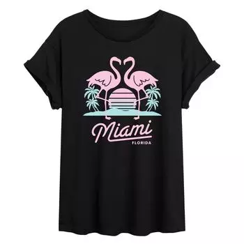 Размерная футболка с рисунком Miami Flamingos для юниоров Licensed Character