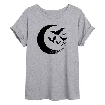 Размерная футболка с рисунком Moon & Bats для юниоров Licensed Character, серый