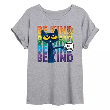 Размерная футболка с рисунком Pete The Cat Be Kind для юниоров Licensed Character, серый