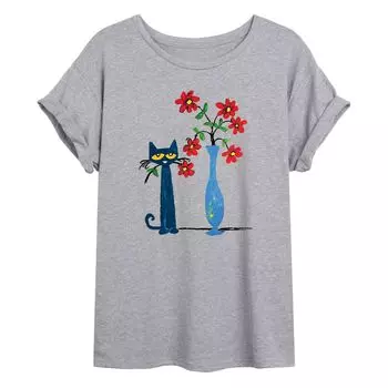 Размерная футболка с рисунком Pete The Cat Flowers для юниоров Licensed Character