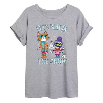 Размерная футболка с рисунком Pete The Cat Play In The Snow для юниоров Licensed Character